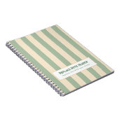 Personalized Vertical Stripe Green Cream Notizblock (Rechte Seite)