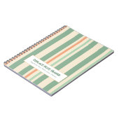 Personalized Vertical Stripe Green Orange Notizblock (Linke Seite)