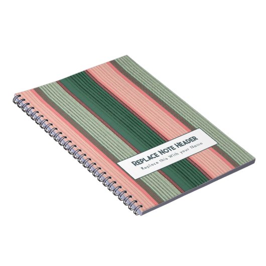 Personalized Vertical Stripe Green Pink Notizblock (Rechte Seite)