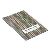 Personalized Vertical Stripe Teal Pink Notizblock (Rechte Seite)