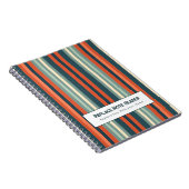 Personalized Vertical Stripe Teal Rust Notizblock (Rechte Seite)