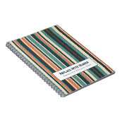 Personalized Vertical Stripe Teal Rust Notizblock (Rechte Seite)
