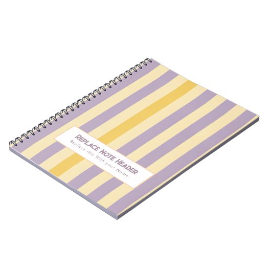 Personalized Vertical Stripe Yellow Lavender Notizblock (Linke Seite)