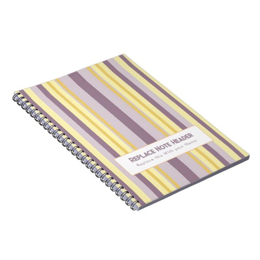 Personalized Vertical Stripe Yellow Lavender Notizblock (Rechte Seite)
