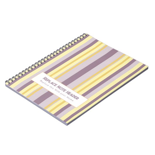 Personalized Vertical Stripe Yellow Lavender Notizblock (Linke Seite)