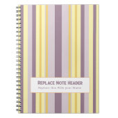 Personalized Vertical Stripe Yellow Lavender Notizblock (Vorderseite)