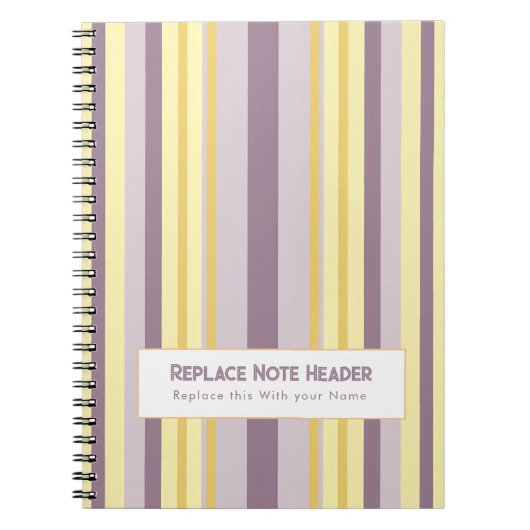 Personalized Vertical Stripe Yellow Lavender Notizblock (Vorderseite)