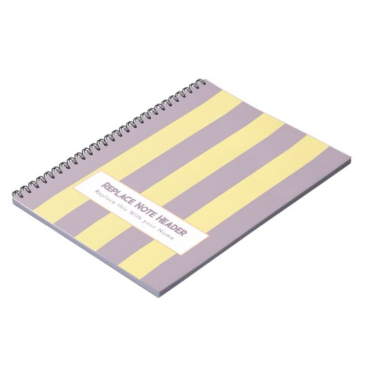 Personalized Vertical Stripe Yellow Lavender Notizblock (Linke Seite)