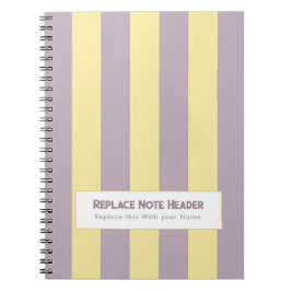 Personalized Vertical Stripe Yellow Lavender Notizblock
