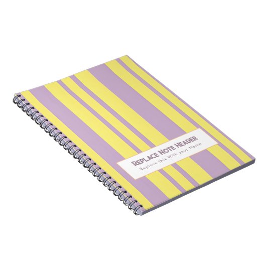 Personalized Vertical Stripe Yellow Lavender Notizblock (Rechte Seite)