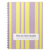 Personalized Vertical Stripe Yellow Lavender Notizblock (Vorderseite)