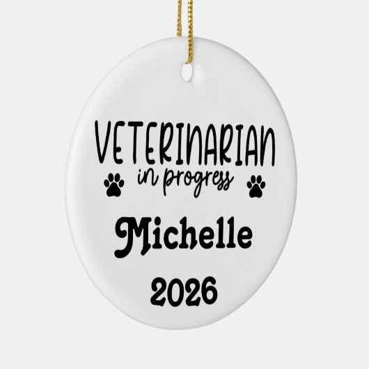 Personalized Veterinarian In Progress  Keramik Ornament (Rechts)