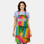 Personalized Vibrant Rainbow Candy Stripe  Schürze (Getragen)