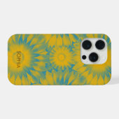 Personalized Vibrant Sunflower Tie-Dye Art iPhone Hülle (Rückseite (Horizontal))