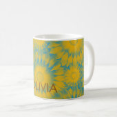 Personalized Vibrant Sunflower Tie-Dye Art Kaffeetasse (VorderseiteRechts)