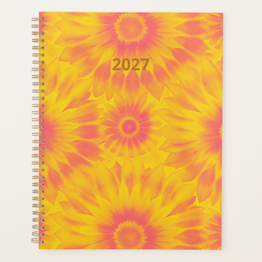 Personalized Vibrant Sunflower Tie-Dye Art Planer (Vorderseite)