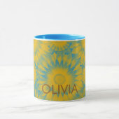 Personalized Vibrant Sunflower Tie-Dye Art Tasse (Zentrum)