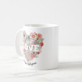 Personalized Victorian Coquette Cherub Love Heart Kaffeetasse (Vorderseite Links)