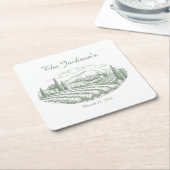 Personalized Vineyard Wedding Coasters Rechteckiger Pappuntersetzer (angewinkelt)