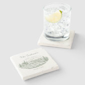 Personalized Vineyard Wedding Coasters Steinuntersetzer (Seitenansicht)