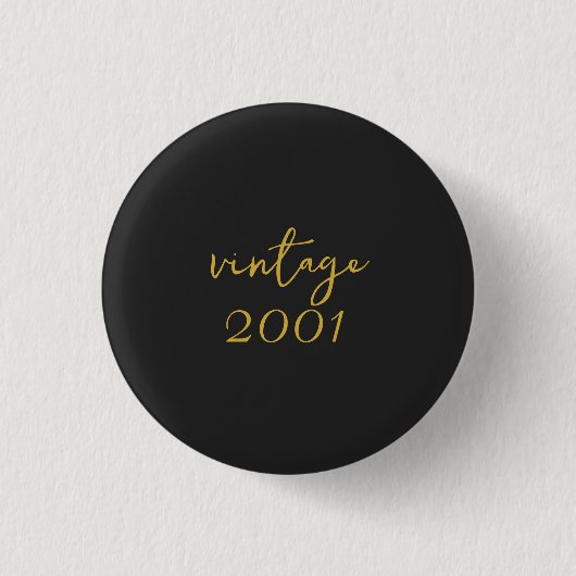 Personalized Vintage 2001 T-Shirt Button (Vorderseite)