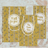 Personalized Vintage Antique Wallpaper Yellow Kleine Geschenktüte