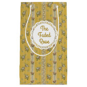 Personalized Vintage Antique Wallpaper Yellow Kleine Geschenktüte (Vorderseite)