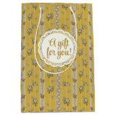 Personalized Vintage Antique Wallpaper Yellow  Mittlere Geschenktüte (Vorderseite)