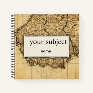 Personalized Vintage Antique World Map Notebook - Notizblock
