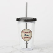 Personalized Vintage Baseball Acrylic Tumbler Acryltrinkbecher (Vorderseite)