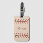 Personalized Vintage Baseball Luggage Tag Gepäckanhänger (Vorderseite Vertikal)