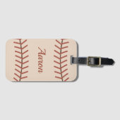 Personalized Vintage Baseball Luggage Tag Gepäckanhänger (Vorderseite (Horizontal))