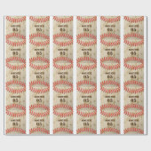 Personalized Vintage Baseball Name Number Retro Geschenkpapier (Flach)