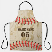 Personalized Vintage Baseball Name Number Retro Schürze (Vorderseite)