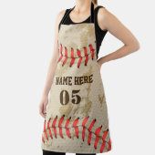Personalized Vintage Baseball Name Number Retro Schürze (InSitu)