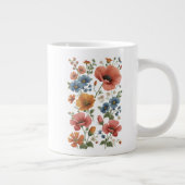 Personalized Vintage Botanical Poppies Jumbo-Tasse (Rechts)