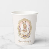 Personalized Vintage Bunny Birthday  Pappbecher (Rückseite)