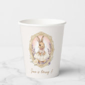 Personalized Vintage Bunny Birthday  Pappbecher (Vorderseite)