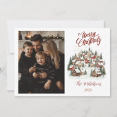 Personalized Vintage Christmas Town Feiertagskarte (Vorderseite)