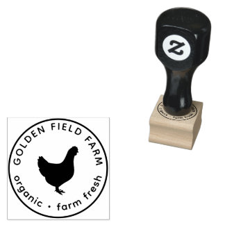 Personalized Vintage  Egg Chicken Gummistempel