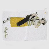 Personalized Vintage Fashion Golf Towel Golfhandtuch (Horizontal)