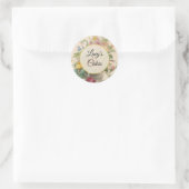 Personalized Vintage Floral Botanical Runder Aufkleber (Tasche)