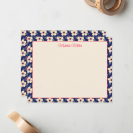 Personalized Vintage Floral Note Card Mitteilungskarte