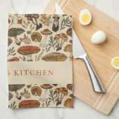 Personalized Vintage Forest Mushroom Pattern  Geschirrtuch (Viertel Falte)