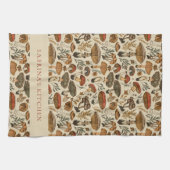 Personalized Vintage Forest Mushroom Pattern  Geschirrtuch (Horizontal)