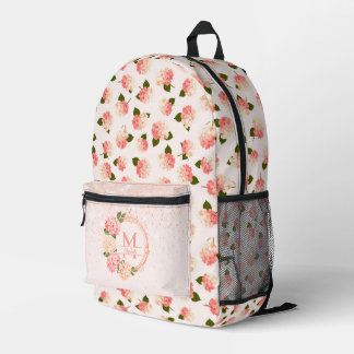 Personalized Vintage Garden Blossoms Bedruckter Rucksack