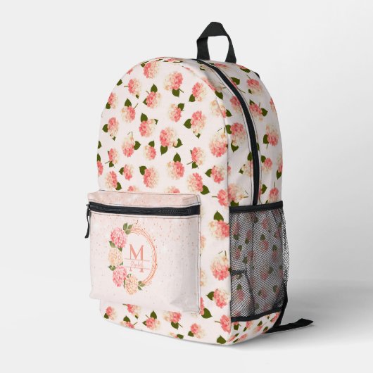 Personalized Vintage Garden Blossoms Bedruckter Rucksack (Rückseitige Ecke Rechts)