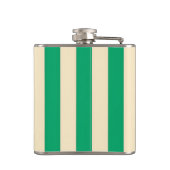 Personalized Vintage Green and Cream Stripe Flachmann (Rückseite)
