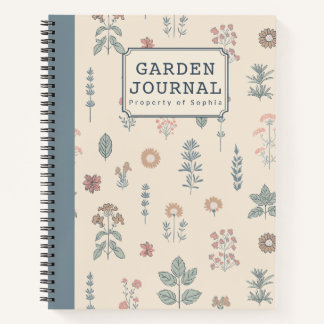 Personalized Vintage Herbal Garden | Rustic Boho Notizblock