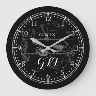 Personalized Vintage Libra Constellation Zodiac Große Wanduhr